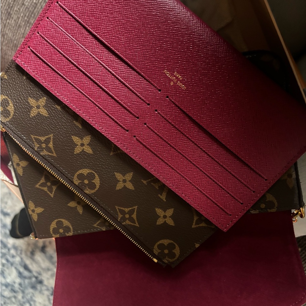Louis Vuitton Monogram and Burgundy Wallet